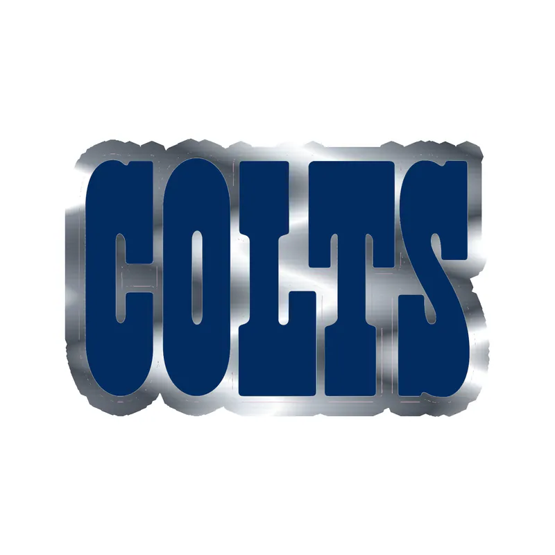 Indianapolis Colts - Name - Silver Chrome Vinyl Sticker - Custom Size