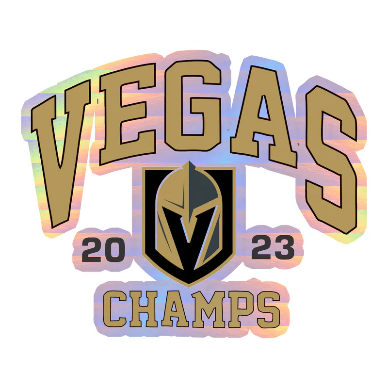 Vegas Golden Knights - Vegas Champs 2023 - Holographic Vinyl Sticker - Custom Size