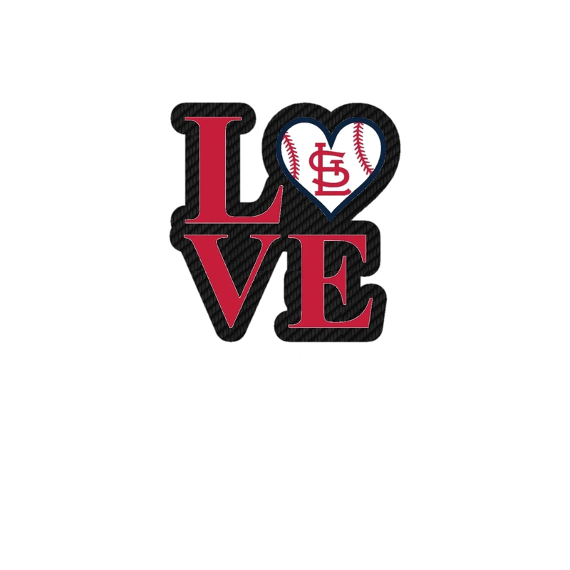 St. Louis Cardinals - Love - Carbon Fiber Vinyl Sticker - Custom Size