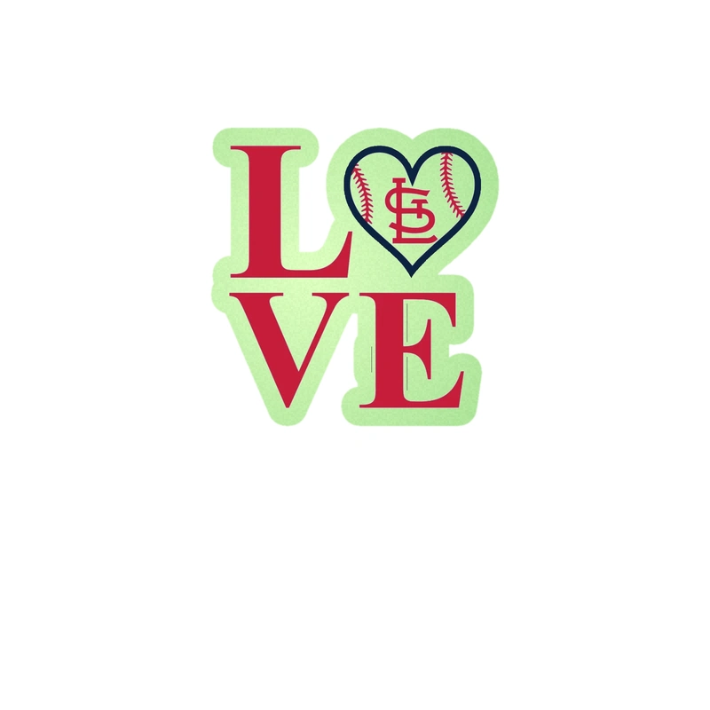 St. Louis Cardinals - Love - Glow in the Dark Vinyl Sticker - Custom Size