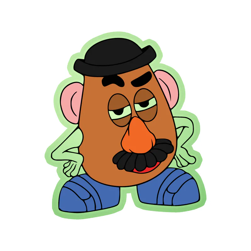 Toy Story Mr. Potato Head Glow in the Dark Vinyl Sticker - Custom Size