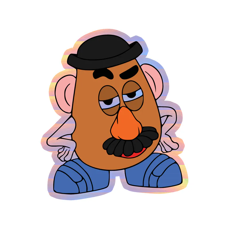 Toy Story Mr. Potato Head Holographic Vinyl Sticker - Custom Size