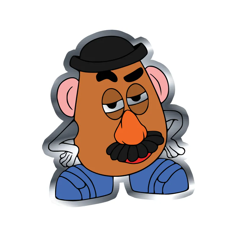 Toy Story Mr. Potato Head Silver Chrome Vinyl Sticker - Custom Size