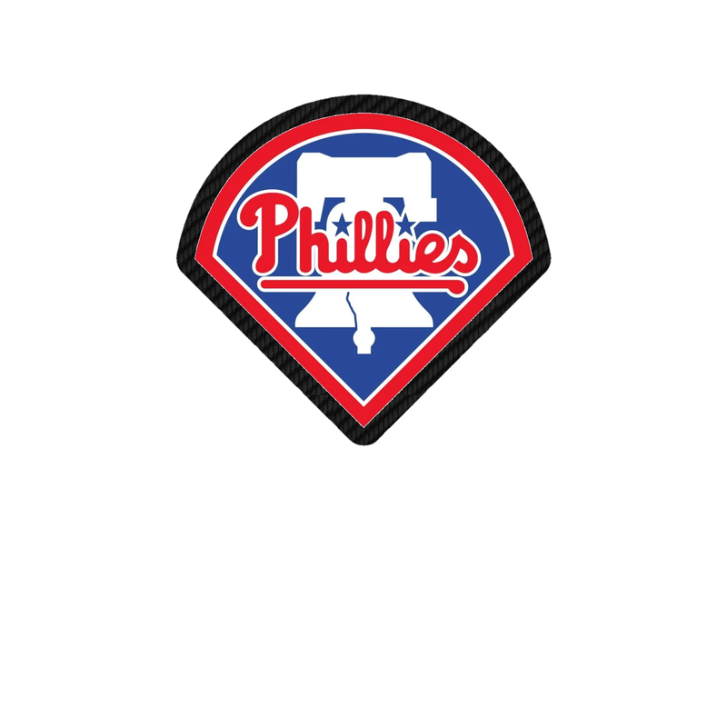 Philadelphia Phillies - Curved Triangle With Bell - Carbon Fiber Vinyl Sticker - Custom Size