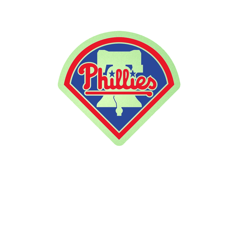 Philadelphia Phillies - Curved Triangle With Bell - Glow in the Dark Vinyl Sticker - Custom Size