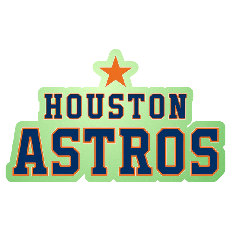 Houston Astros - Name With Star On Top - Glow in the Dark Vinyl Sticker - Custom Size