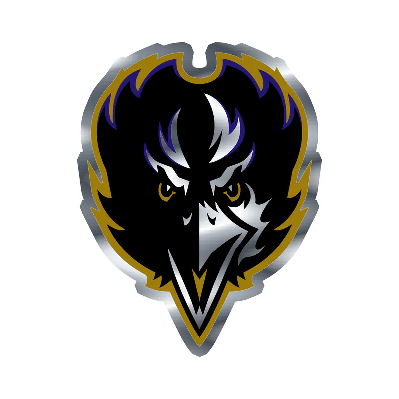 Baltimore Ravens - Image 9 - Silver Chrome Vinyl Sticker - Custom Size