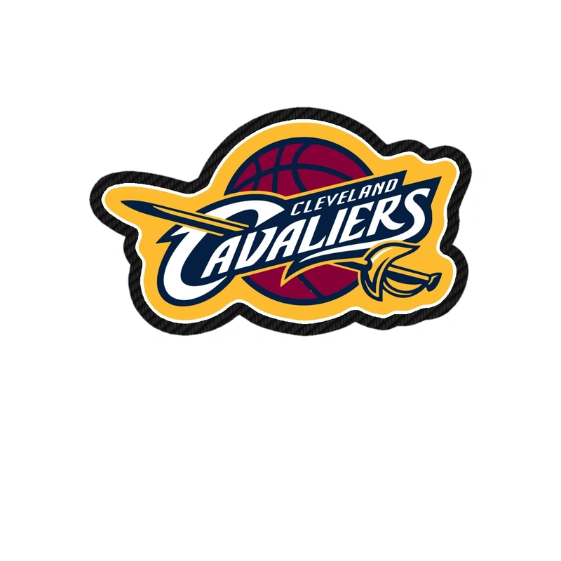 Cleveland Cavaliers -  Maroon Basketball With Name - Carbon Fiber Vinyl Sticker - Custom Size