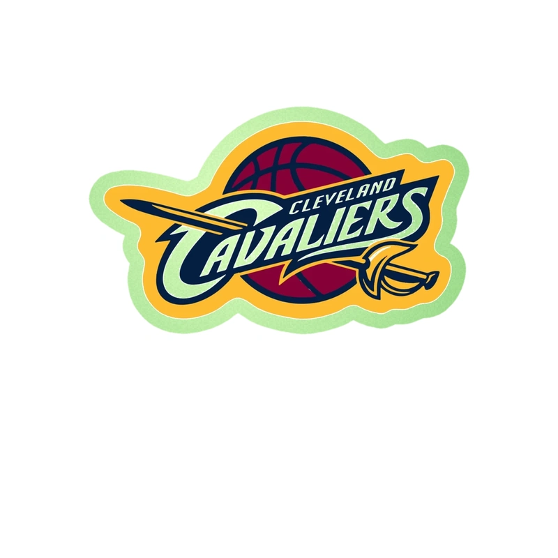 Cleveland Cavaliers -  Maroon Basketball With Name - Glow in the Dark Vinyl Sticker - Custom Size