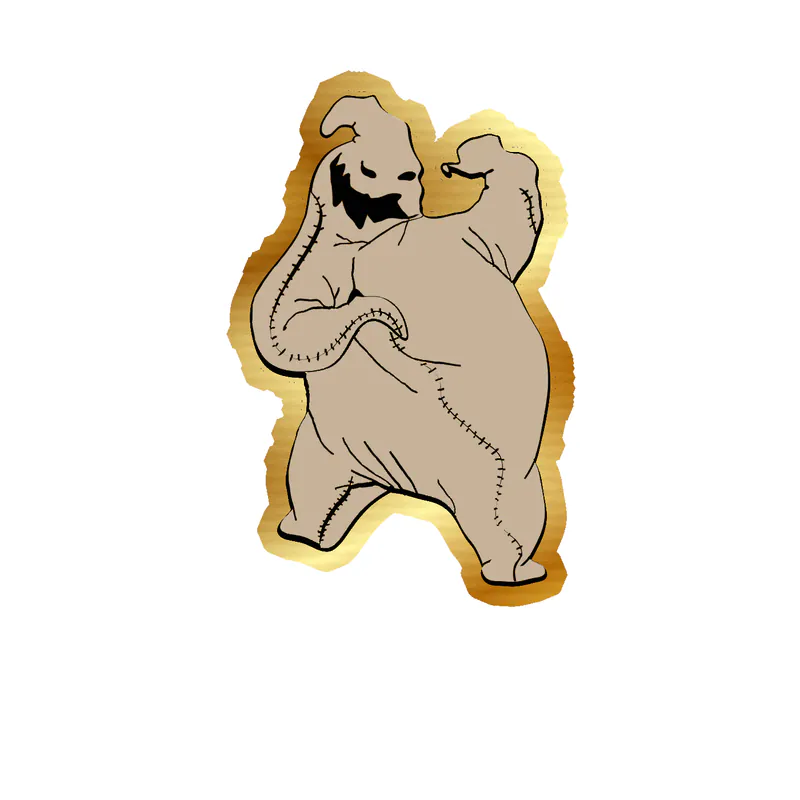 Nightmare Before Christmas Gold Chrome Vinyl Sticker - Custom Size