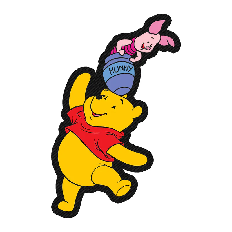 Winnie The Pooh - Pooh And Piglet - Carbon Fiber Vinyl Sticker - Custom Size