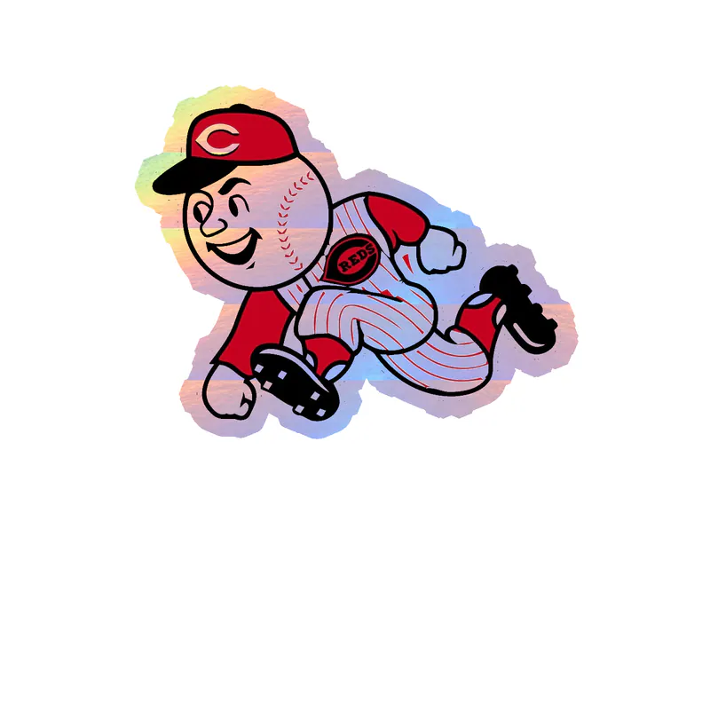 Cincinnati Reds - Mr. Red - Holographic Vinyl Sticker - Custom Size
