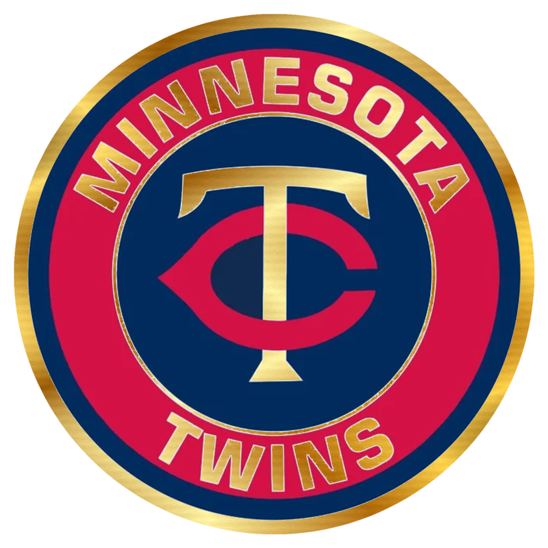 Minnesota Twins - Circle With TC And Name - Gold Chrome Vinyl Sticker - Custom Size
