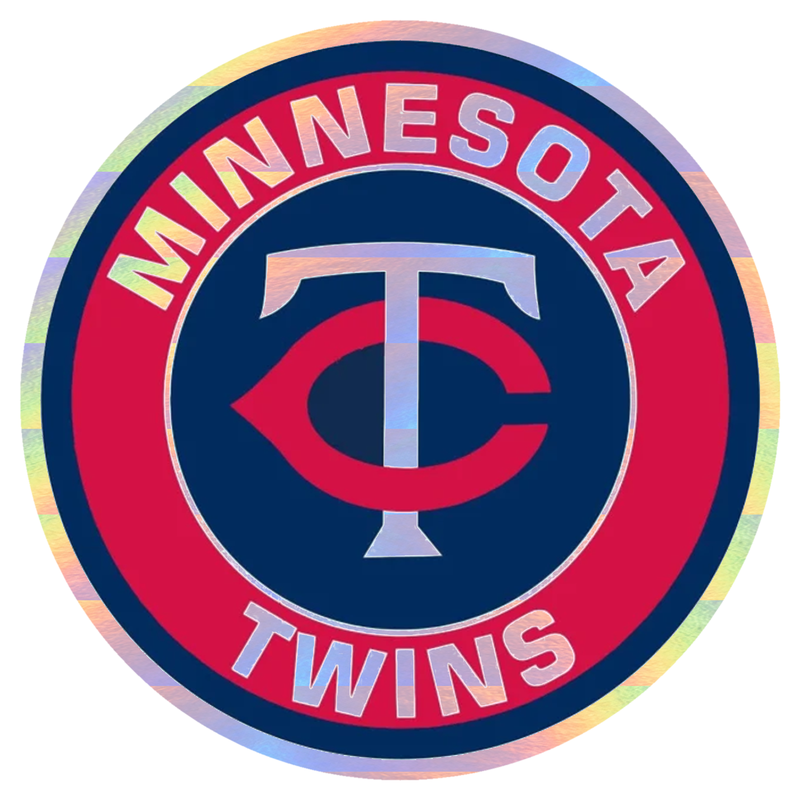 Minnesota Twins - Circle With TC And Name - Holographic Vinyl Sticker - Custom Size