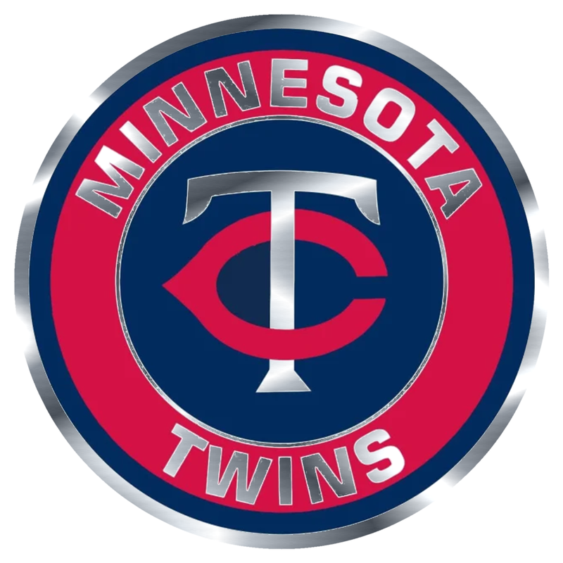 Minnesota Twins - Circle With TC And Name - Silver Chrome Vinyl Sticker - Custom Size