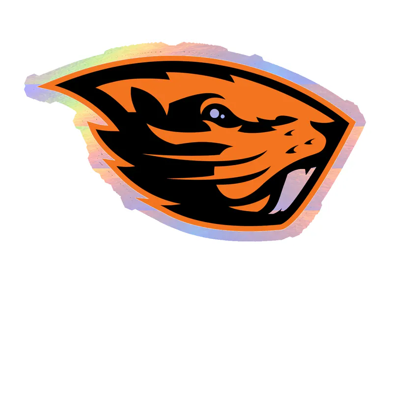 Oregon State Beavers - Image 2 - Holographic Vinyl Decal - Custom Size