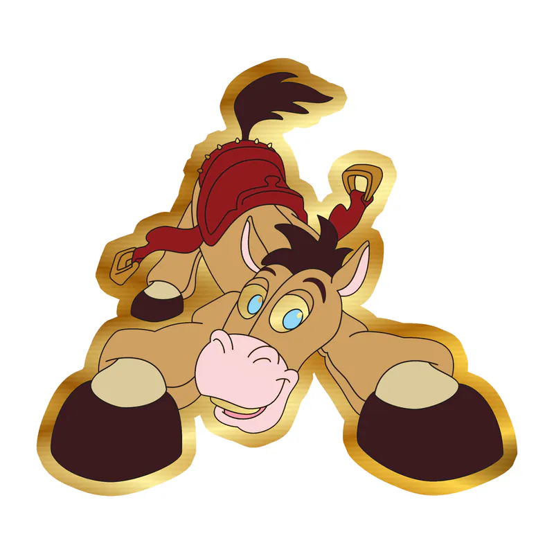 Toy Story Bullseye Gold Chrome Vinyl Sticker - Custom Size