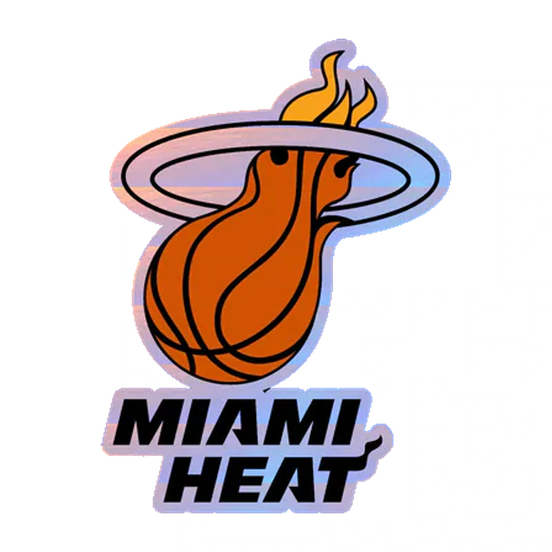 Miami Heat - Image 1 - Holographic Vinyl Sticker - Custom Size