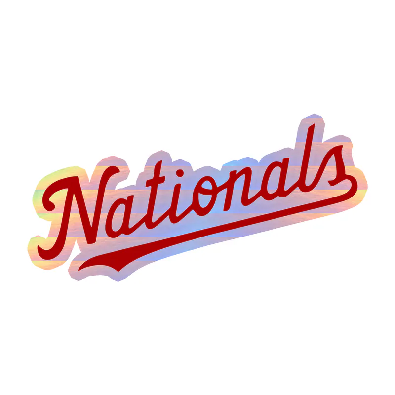 Washington Nationals - Nationals Cursive - Holographic Vinyl Sticker - Custom Size