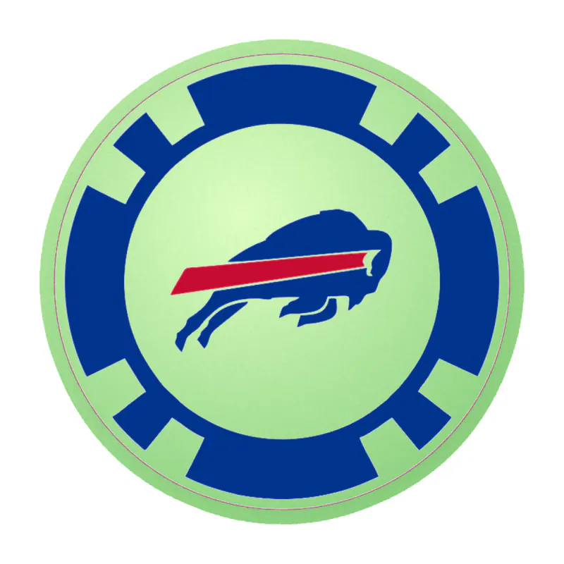 Buffalo Bills - Poker Chip - Glow in the Dark Vinyl Sticker - Custom Size