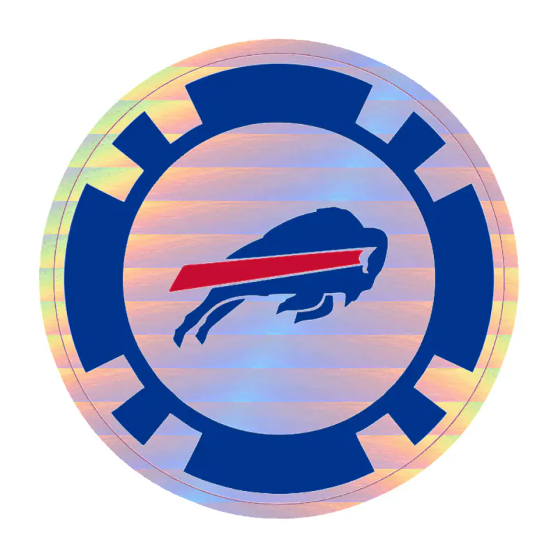 Buffalo Bills - Poker Chip - Holographic Vinyl Sticker - Custom Size