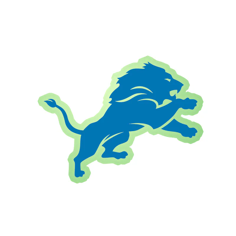 Detroit Lions - Blue Lion - Glow in the Dark Vinyl Sticker - Custom Size
