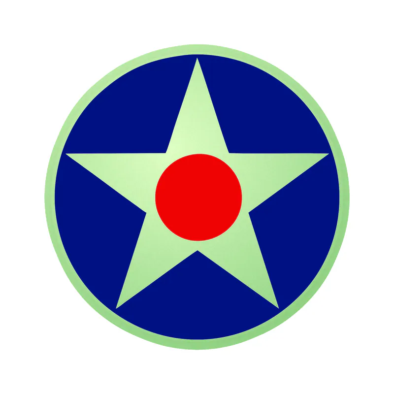 US Army Air Corps Roundel  Glow in the Dark Vinyl Decal