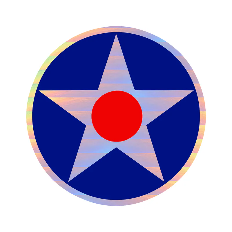 US Army Air Corps Roundel  Holographic Vinyl Decal