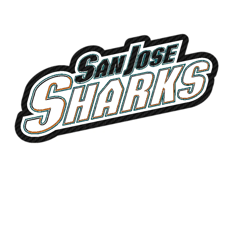 San Jose Sharks - Name Slanted - Carbon Fiber Vinyl Sticker - Custom Size