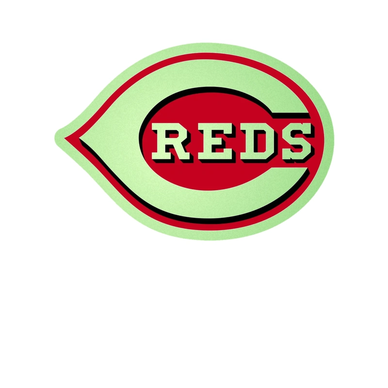 Cincinnati Reds - White C With Reds - Glow in the Dark Vinyl Sticker - Custom Size