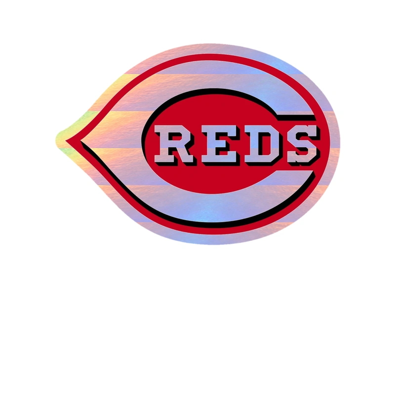 Cincinnati Reds - White C With Reds - Holographic Vinyl Sticker - Custom Size