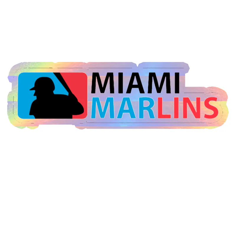 Miami Marlins - MLB Logo - Holographic Vinyl Sticker - Custom Size