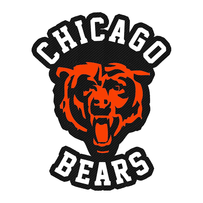 Chicago Bears - Head with Lettering 2 - Carbon Fiber Vinyl Sticker - Custom Size