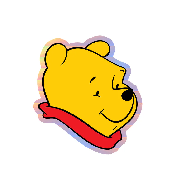 Winnie The Pooh - Holographic Vinyl Sticker - Custom Size