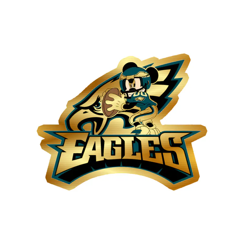 Philadelphia Eagles - Image 1 - Gold Chrome Vinyl Sticker - Custom Size