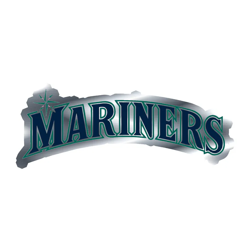 Seattle Mariners - Name - Silver Chrome Vinyl Sticker - Custom Size
