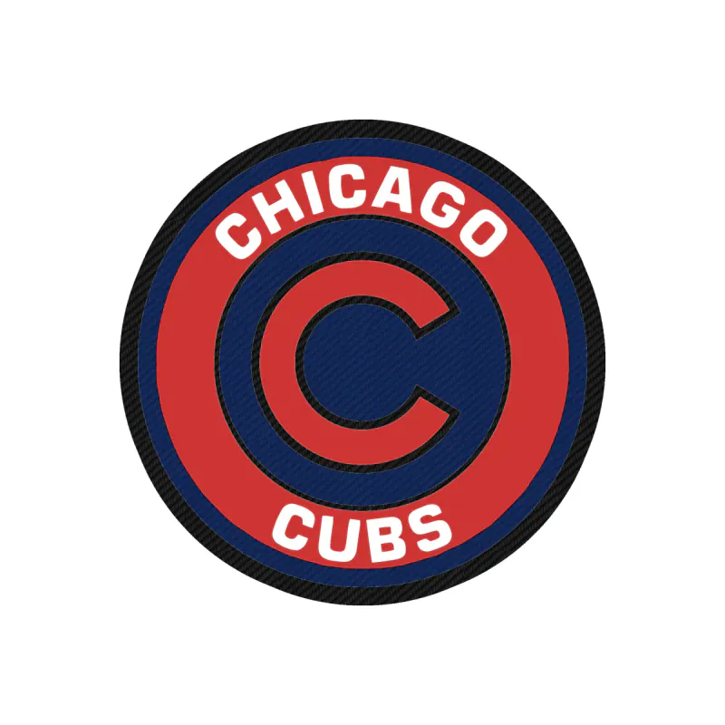 Chicago Cubs - Red And Blue Circle - Carbon Fiber Vinyl Sticker - Custom Size