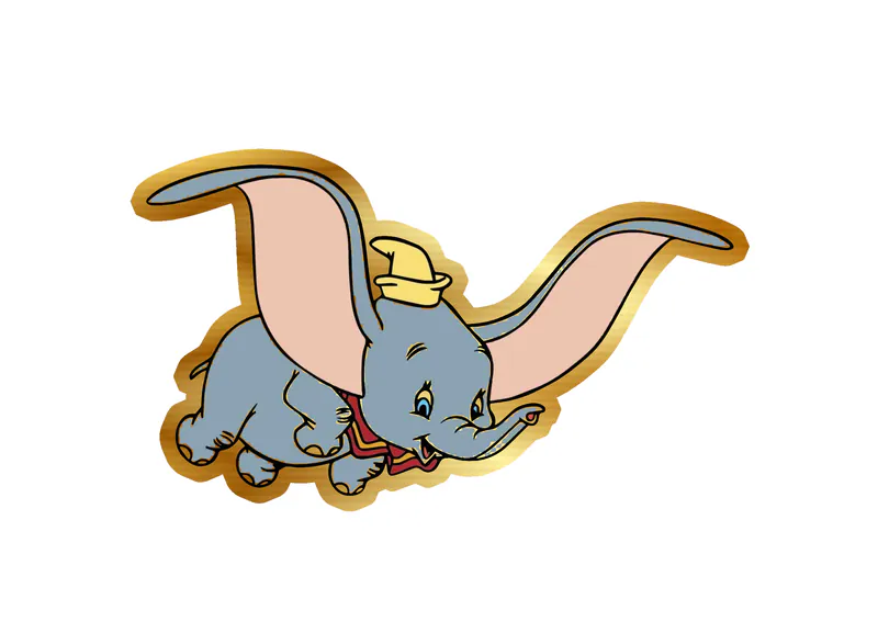 Dumbo Gold Chrome Vinyl Sticker - Custom Size
