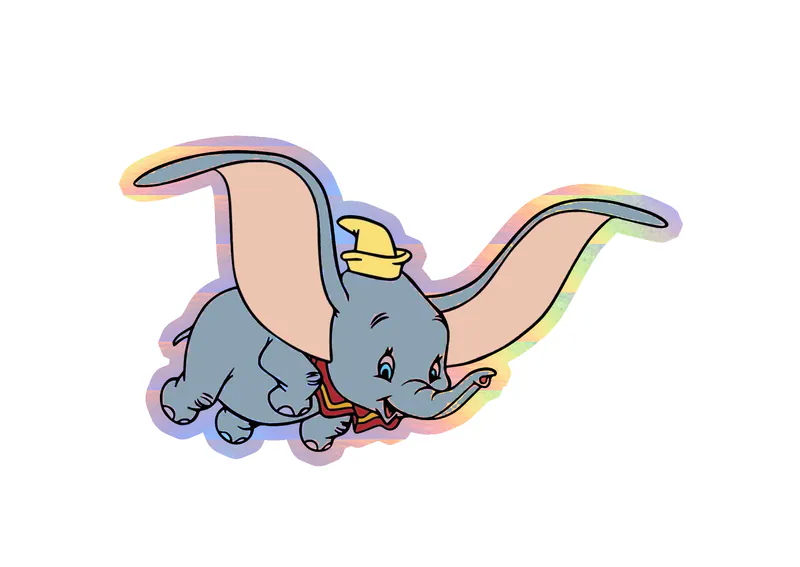 Dumbo Holographic Vinyl Sticker - Custom Size