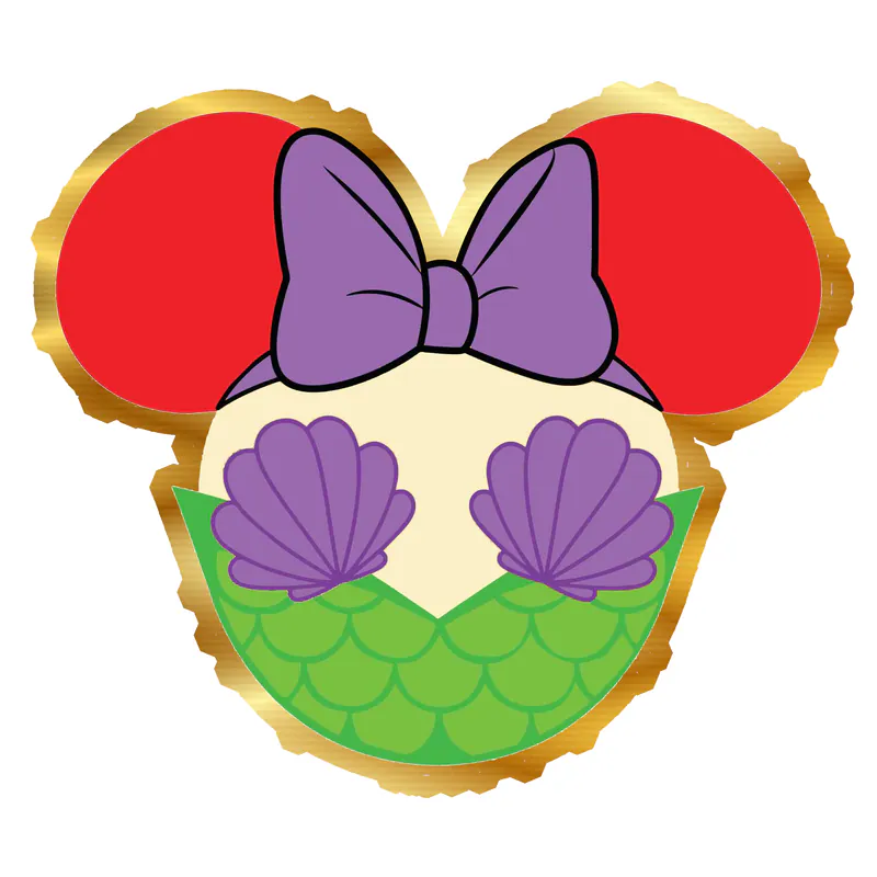 Ariel Minnie Gold Chrome Vinyl Sticker - Custom Size