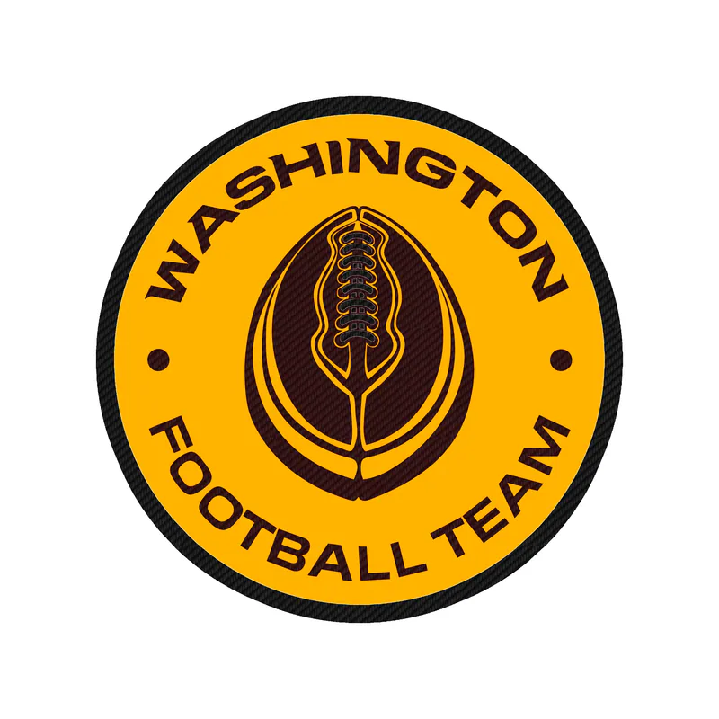 Washington Commanders - Yellow Football Circle- Carbon Fiber Vinyl Sticker - Custom Size