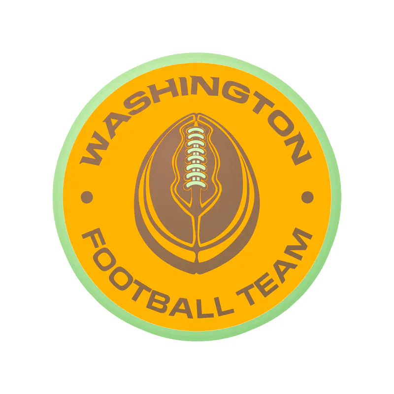 Washington Commanders - Yellow Football Circle- Glow in the Dark Vinyl Sticker - Custom Size
