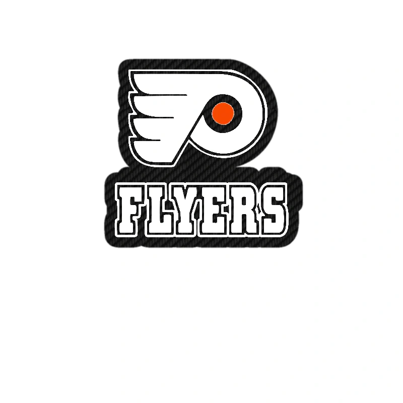 Philadelphia Flyers - P With Wings And Flyers - Carbon Fiber Vinyl Sticker - Custom Size