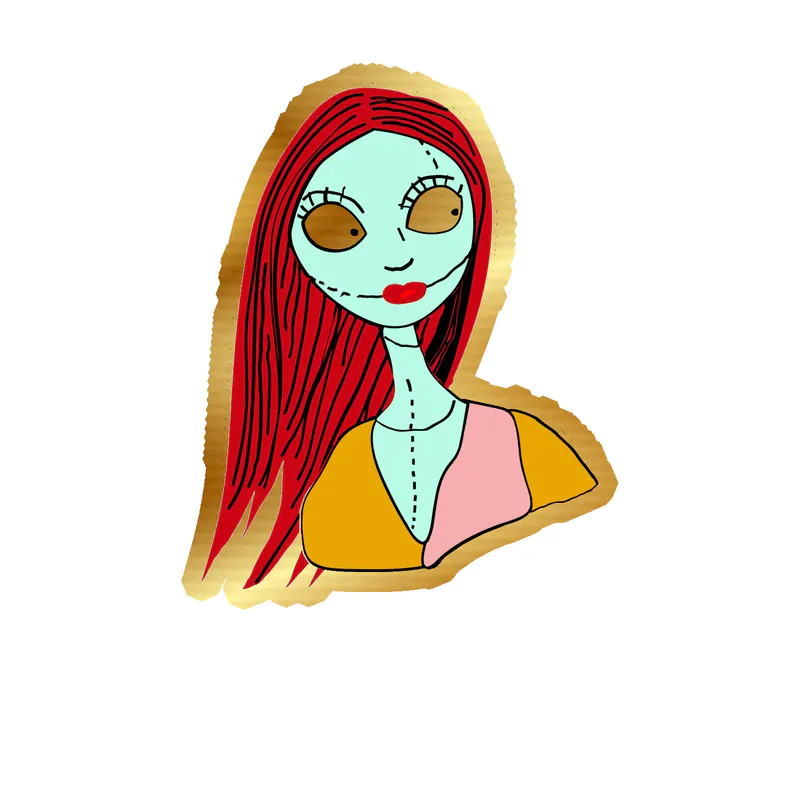 Nightmare Before Christmas Gold Chrome Vinyl Sticker - Custom Size