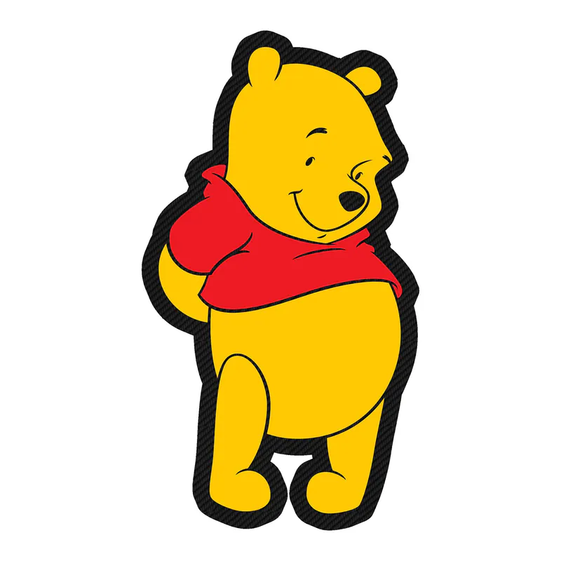 Winnie The Pooh - Carbon Fiber Vinyl Sticker - Custom Size