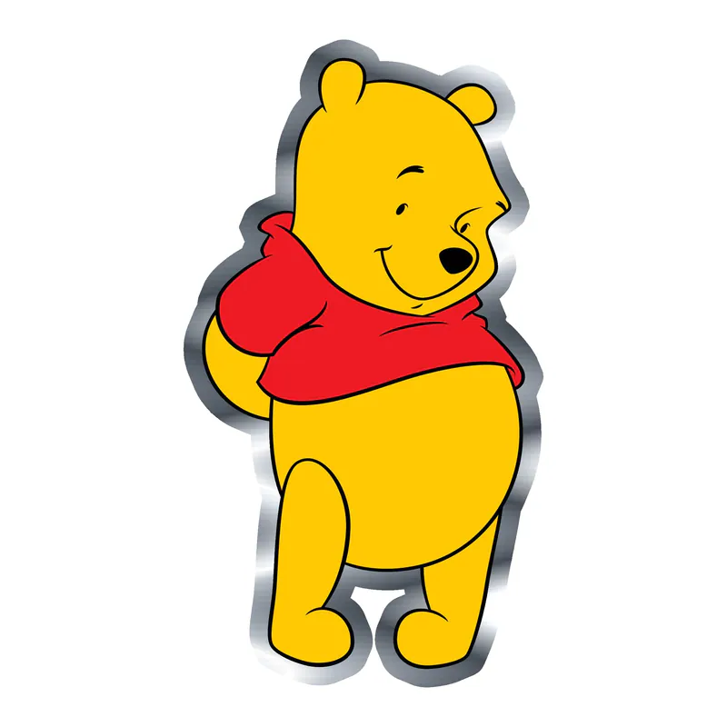 Winnie The Pooh - Silver Chrome Vinyl Sticker - Custom Size