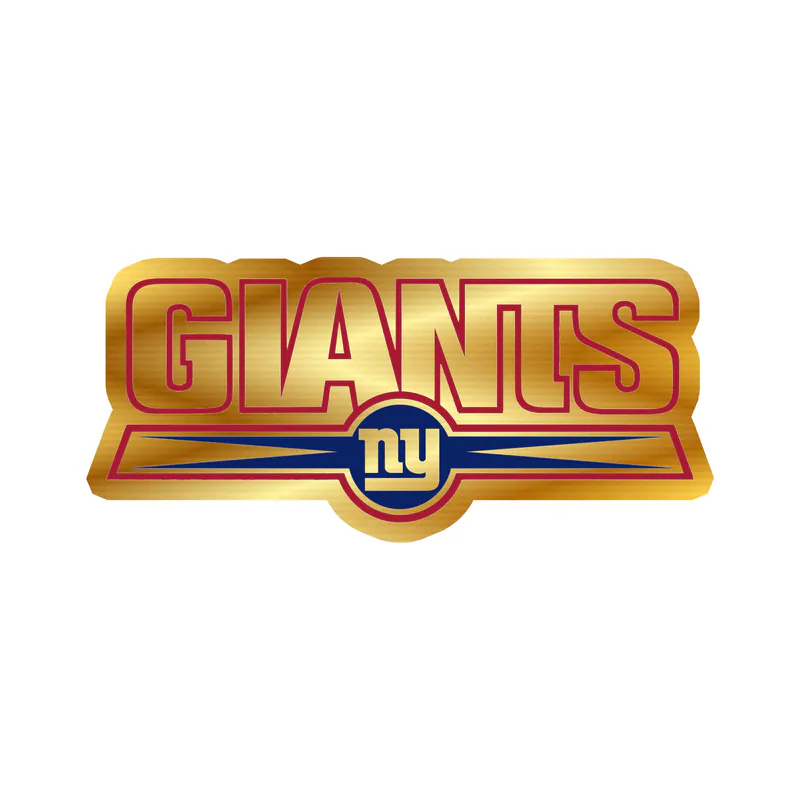 New York Giants -  White Giants NY - Gold Chrome Vinyl Sticker - Custom Size