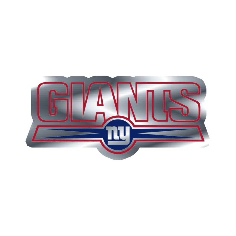 New York Giants -  White Giants NY - Silver Chrome Vinyl Sticker - Custom Size