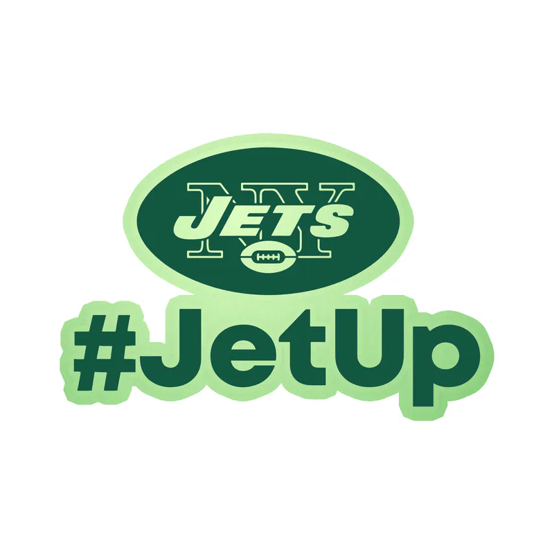 New York Jets - #JetUp- Glow in the Dark Vinyl Sticker - Custom Size