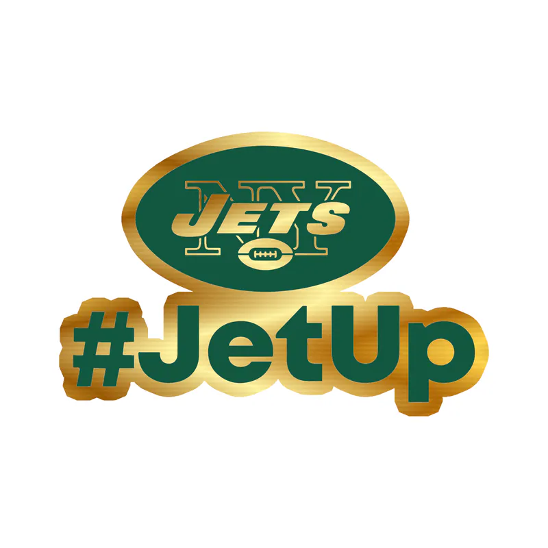 New York Jets - #JetUp- Gold Chrome Vinyl Sticker - Custom Size